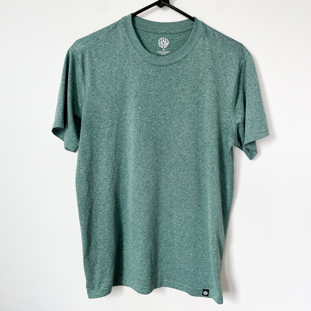 REI Co-op Mens Short‎ Sleeve T-Shirt Green Small Outdoor Hiking Camping Athletic